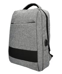 Šedý batoh pro notebook 15,6 palce, USB, UNI