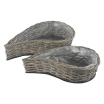 Proutěný obal k osázení S/2 P2499 - A) 40 x 23 x H.10cm