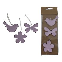 Dekorace k zavěšení, 3 ks K3276-05 - 5 - 6,5 x 0,3 x 4 - 5,7 cm