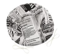 Sedák EMA kulatý prošívaný - průměr 40 cm noviny černé