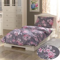 Beatrice šedá Bavlněné Povlečení: 140x200 cm, 70x90 cm