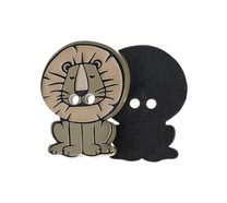 Knoflík - sada 3 ks - 25x20 mm Lvíček khaki
