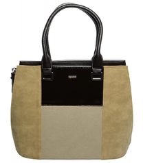 Vystužená hnědo-béžová elegantní kabelka S632