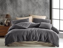 Mušelínové povlečení 140x200, 70x90cm tmavě šedé