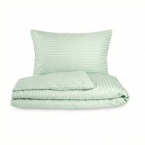 Saténové povlečení s proužkem OLIVOVÉ