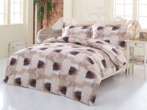 Klasické ložní bavlněné povlečení DELUX TILES BÉŽOVÉ 140x200, 70x90cm