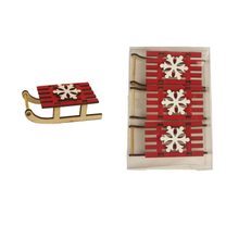 Dekorační sáňky, 3 ks D4628-08 - 8 x 3,4 x 2,5 cm