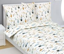 Povlečení bavlněné Šedá,Béžová,Bílá 90/113