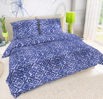 Francouzské bavlněné povlečení PORTO modré 200x200, 70x90cm