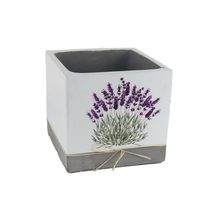 Obal na květiny hranatý levandule X5809/3 - 13,5 × 13,5 × 12,5 cm