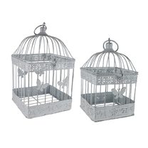 Dekorační klec, 2 ks K3376 - 18 × 18 × 31 cm; 13 × 13 × 23 cm