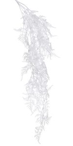 Bílé umělé kapradí visící 80 cm