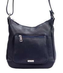 MiaMore Kožená crossbody dámská kabelka tmavě modrá
