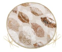 Sedák EMA kulatý hladký - průměr 40 cm Listy béžová