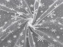 Tyl oděvní / dekorační vánoční vločky METRÁŽ