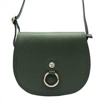 GREGORIO Kožená dámská crossbody kabelka tmavě zelená