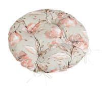Sedák Adéla prošívaný kulatý - průměr 40 cm Lilie losos