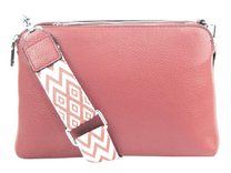 Růžová crossbody dámská kabelka se třemi sekcemi Jessica