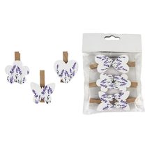 Dekorační Klipy s levandulí 6ks D3053
