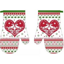 Kuchyňská chňapka 2 ks Vánoční sobi - srdce