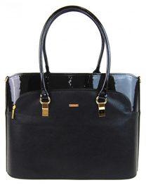 Elegantní černá business kabelka s hadím vzorem S633