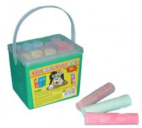 Křídy chodníkové barevné kulaté Set 20ks 6 barev v plastové dóze na chodník