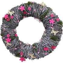 Věnec s dekoracemi jarní větší P0576/2 - 34 cm