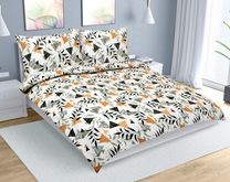 Povlečení krep na dvoudeku - 1ks 240x200, 2ks 70x90 cm Krémová,Oranžová,Šedá