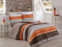 Francouzské prodloužené bavlněné povlečení DELUX SALMON STRIPE 240x220, 70x90cm