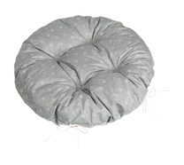 Sedák Adéla prošívaný kulatý - průměr 40 cm Pnoucí kvítek šedá