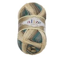 Příze DIVA BATIK - 100g / 350 m bílá