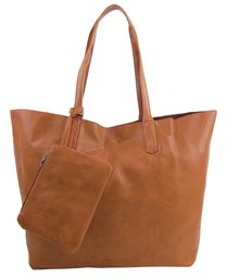 Velká hnědá shopper dámská taška s crossbody uvnitř