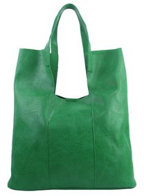 Velká zelená shopper dámská kabelka s crossbody uvnitř