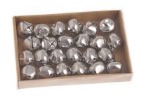Mini rolničky kovové (24 ks) stříbrné