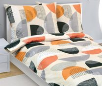 Povlečení bavlněné Oranžová,Šedá 90/203