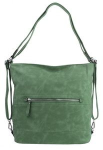 Velká dámská kabelka přes rameno / batoh zelená
