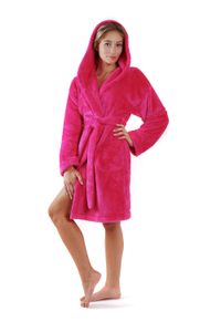 Krátký župan s kapucí Lilly extra one size malinový 33 20 3430