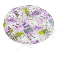 Sedák Adéla prošívaný kulatý - průměr 40 cm Patchwork lila