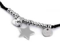 Náramek s hvězdičkou a srdcem z nerezové oceli