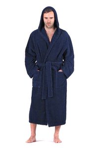 Bavlněný župan Athena s kapucí tmavě modrá 31 16 5952 unisex