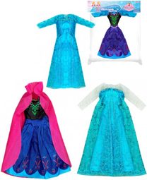 Oblečení pro panenku modré šatičky zimní království 1 ks - 4 druhy