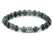 Buddha náramek mechový achát, pánský