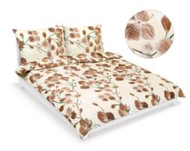 Povlečení francouzské 200x200, 2ks 70x90 cm Zahrada béžová