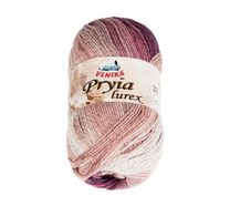 Příze PRYIA lurex Růžová,Vínová 304 100g / 245 m