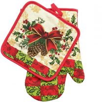 Vánoční sada chňapky s podložkou - Šiška