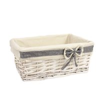 Zásuvka bílá s látkou malá P0802/M - 28 cm