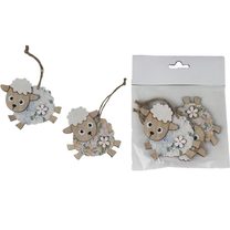 Ovečka k zavěšení, 3 ks D4863 - 9 x 0,4 x 7 cm