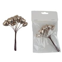 Dekorační srdíčka na drátku, 12 ks X7608-30 - 12 × 20 × 3 cm