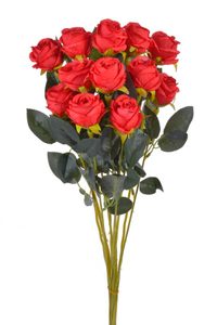 Kytice umělých růží 5 cm x 54 cm 12 ks - červená