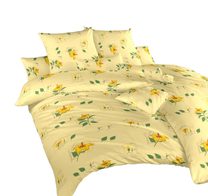Povlečení bavlna Ibišek žlutý 200x200, 2x70x90 cm